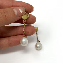 Load image into Gallery viewer, Pearl Post Dangle Earrings
