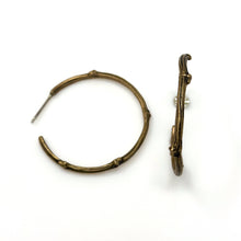 Load image into Gallery viewer, Large Bronze Twig Hoops
