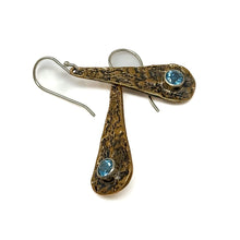 Load image into Gallery viewer, Bronze Bark Teardrops with Gems
