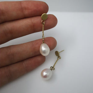 Pearl Dangle Studs