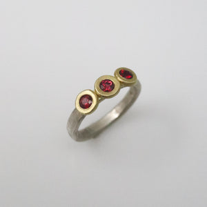 Triple Ruby Stack Ring