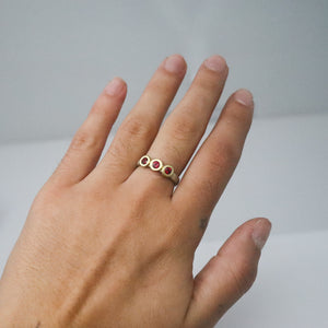 Triple Ruby Stack Ring