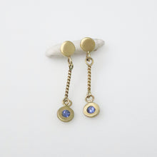 Load image into Gallery viewer, Sapphire Dangle Stud Earrings
