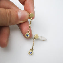 Load image into Gallery viewer, Sapphire Dangle Stud Earrings
