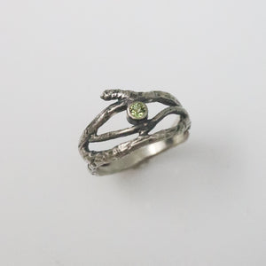 Peridot Twig Ring