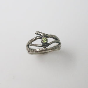 Peridot Twig Ring