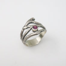 Load image into Gallery viewer, Rhodolite Garnet Twig Ring
