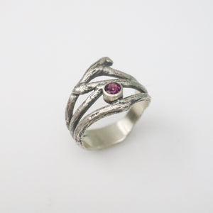 Rhodolite Garnet Twig Ring