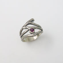 Load image into Gallery viewer, Rhodolite Garnet Twig Ring
