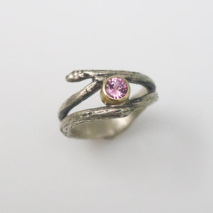 Pink Sapphire Twig Ring