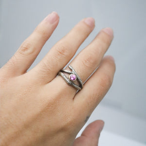 Pink Sapphire Twig Ring