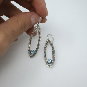 Topaz Oval Drop Earrings