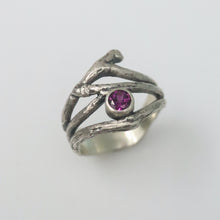 Load image into Gallery viewer, Rhodolite Garnet Twig Ring
