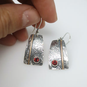 Garnet Medallion Earrings