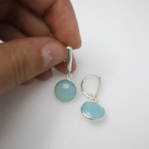 Chalcedony Faceted Earrings