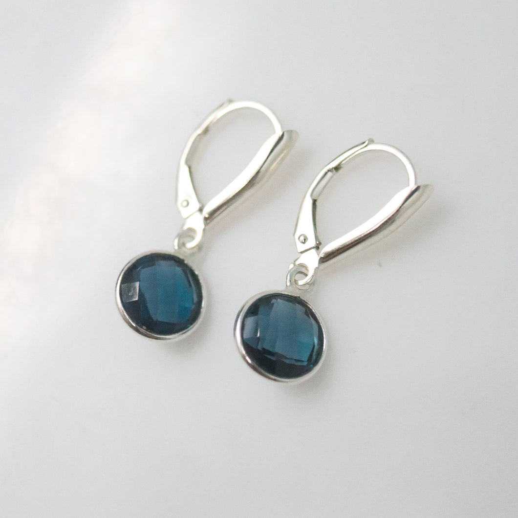 London Blue Topaz Faceted Earrings