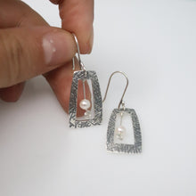 Load image into Gallery viewer, Pearl Drop Window Earrings
