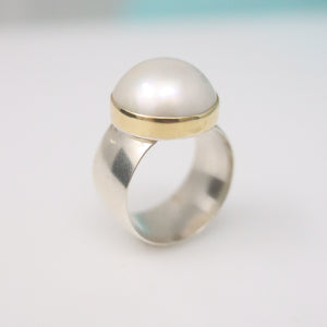 White Mabe Pearl Ring