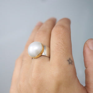 White Mabe Pearl Ring