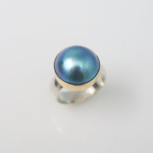 Blue Mabe Pearl Ring