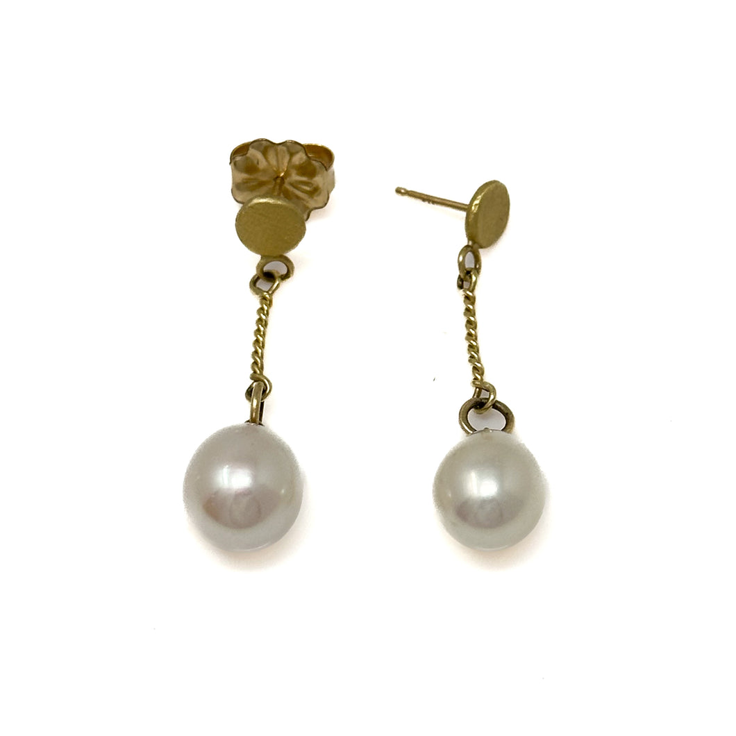 Pearl Post Dangle Earrings