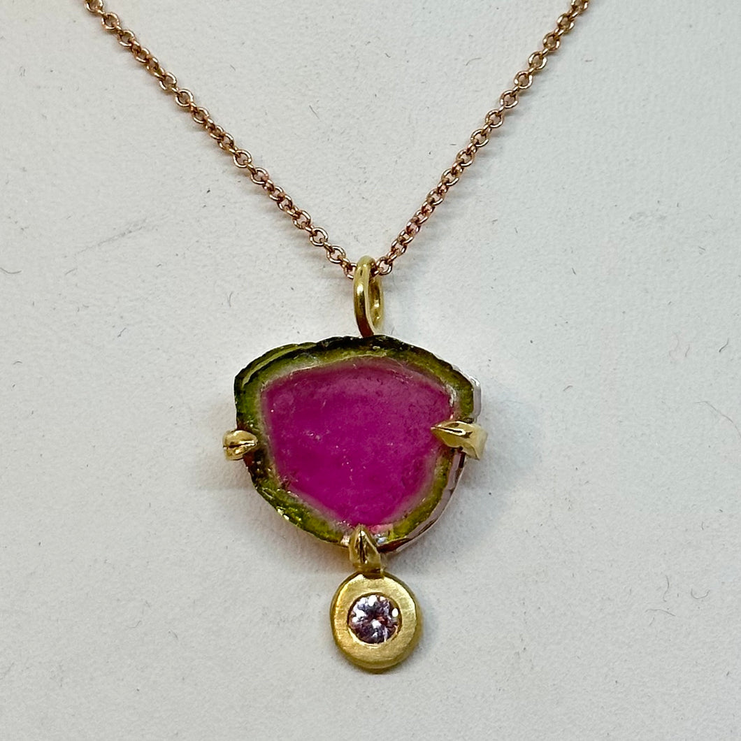 TOURMALINE AND PINK SAPPHIRE NECKLACE