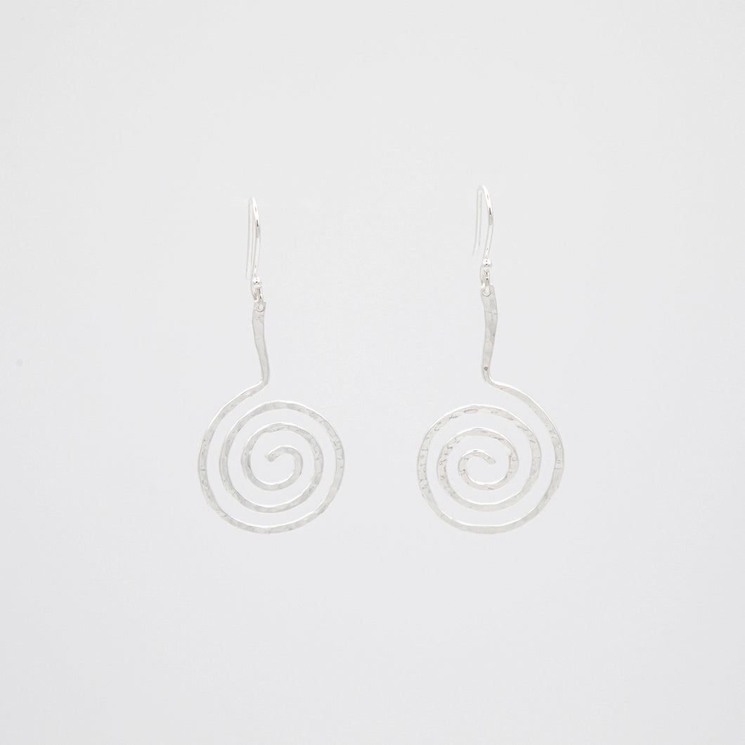 LARGE FORGED SPIRAL EARRINGS
