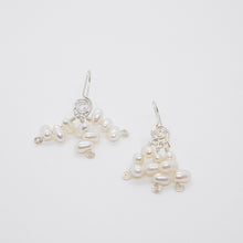 Load image into Gallery viewer, SPIRAL EARRINGS WITH GREY FRESHWATER PEARLS
