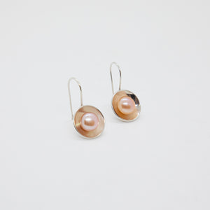 STERLING CUP EARRINGS WITH PEARLS