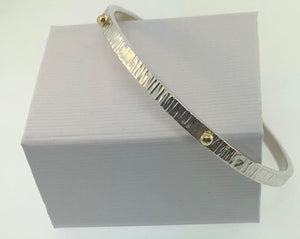 STERLING SILVER AND 18K YELLOW GOLD BANGLE